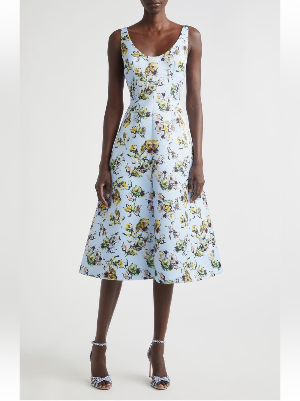 Emilia Wickstead Abella Floral Fit & Flare Midi Dress